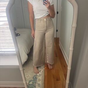 Zara Beige The Marine Straight Jeans USA 8